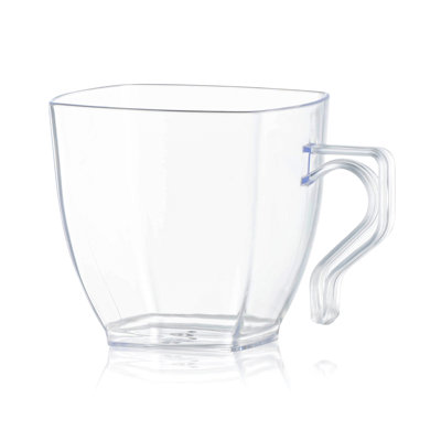 8 oz. Clear Square Plastic Coffee Mugs