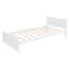 Lit mezzanine double avec lit simple autoportant, tablettes, bureau et garde-robe - blanc