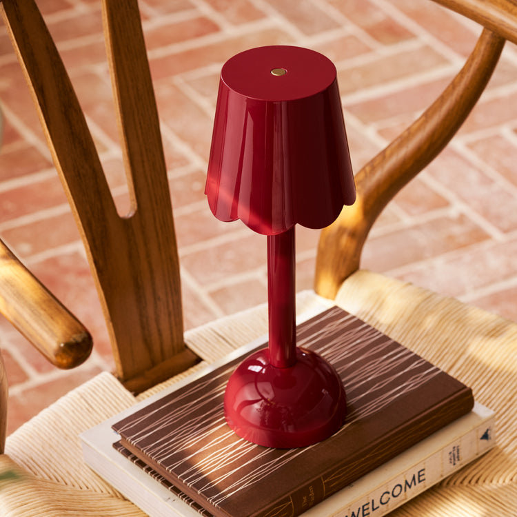 Scallop LED Lamp 28cm, Burgundy