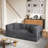 4-in-1 Convertible Sofa Bed, Folding Mattress Couch, Corduroy Futon with Pull-Out Sleeper for Living Room, No Assembly Required, Light Gray-571898491