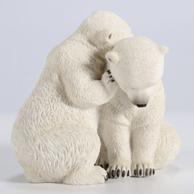 5.51 in L Polar Bear Cubs Poly Resin