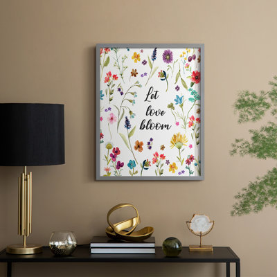 Let Love Bloom, reproduction encadrée - bois massif