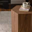 Table basse hexagonale en bois - Table d'appoint autocollante grain de bois noyer | Table de bout assemblée pour petits espaces | Salon / Chambre à coucher | Style moderne et minimaliste