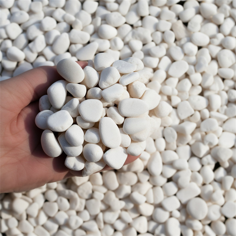 24 LBS River Rock, Medium Pebble for Landscaping, Garden & Fish Tank, White