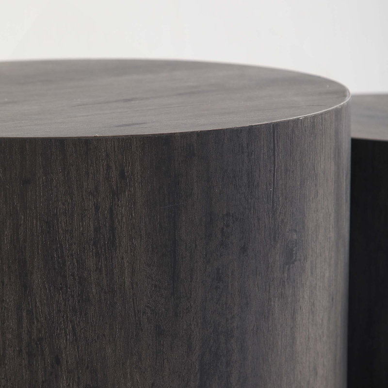 Ensemble de tables basses gigognes Rune, Black Woodgrain