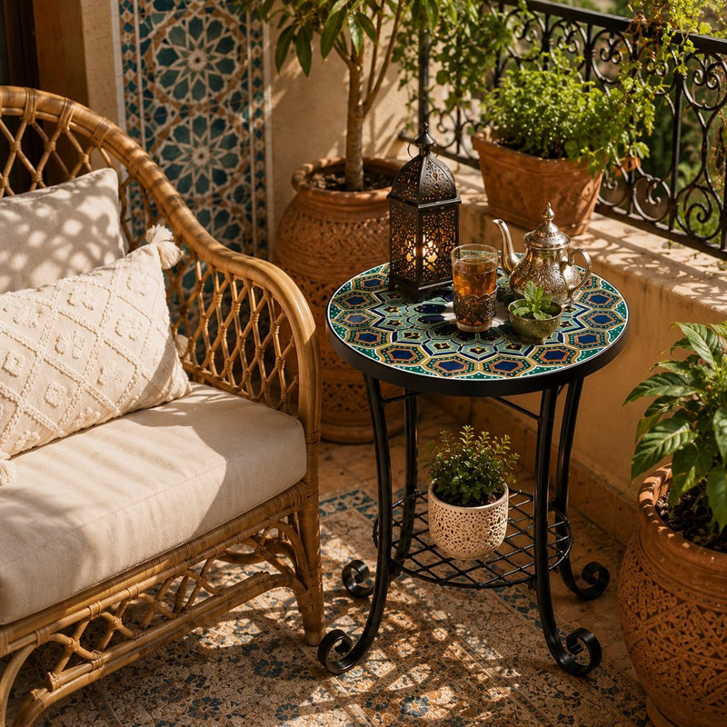 Castielle Metal Outdoor Side Table , 44cm W 14cm D