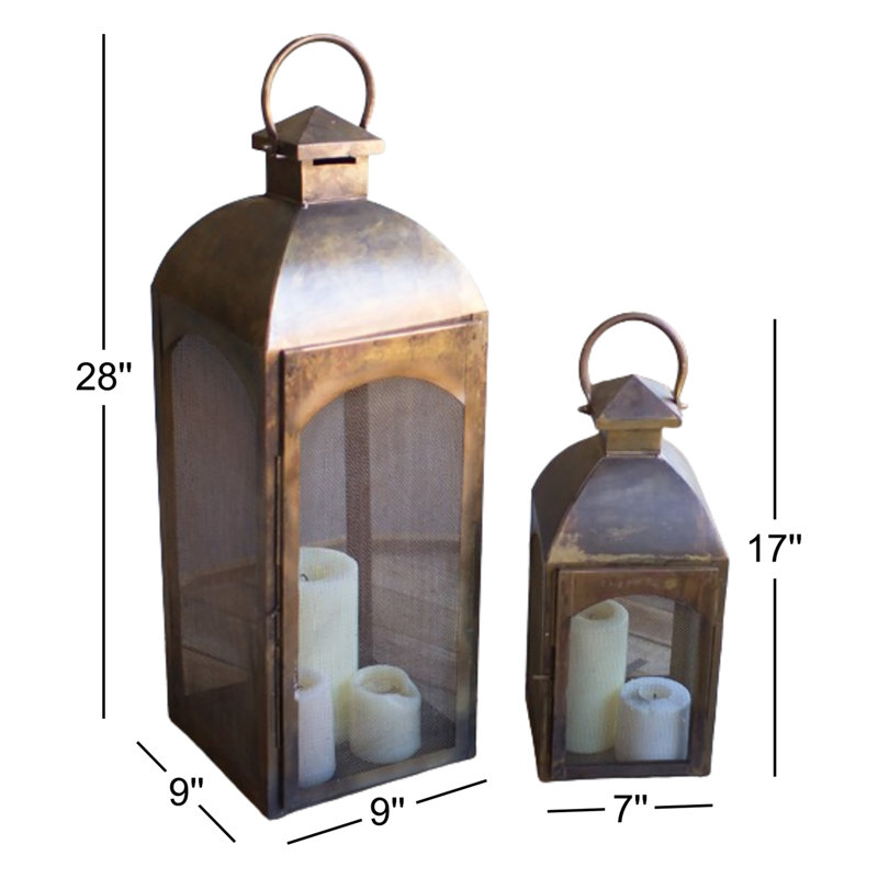 Reena 2 Piece Metal Lantern Set
