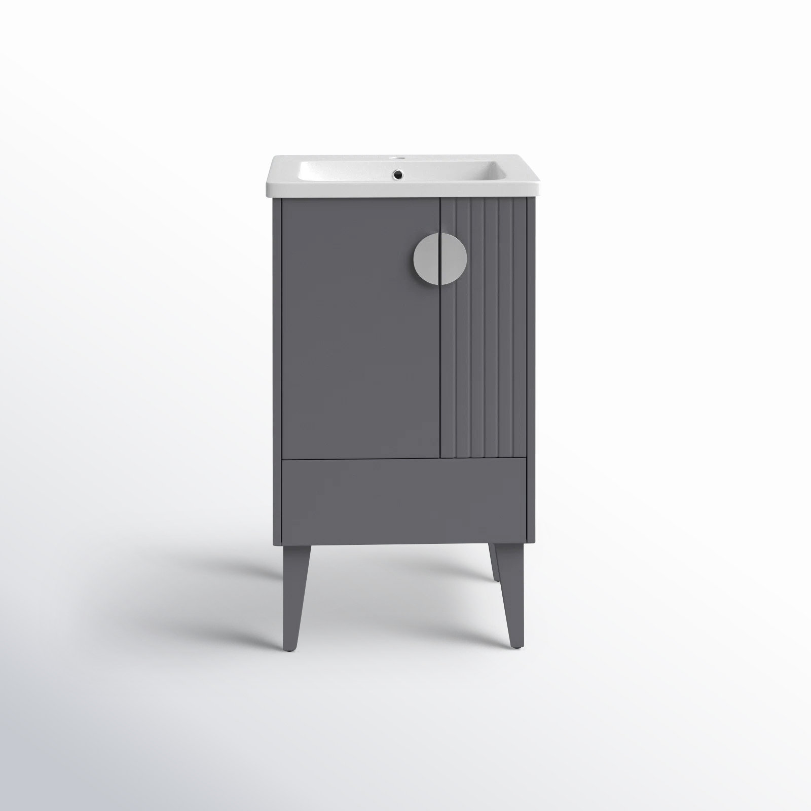 Saimah 20'' Single Bathroom Vanity, Polished Chrome, Rock Gray