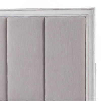 Katia Light Gray Linen, Rustic Gray & Weathered White Finish Queen Bed