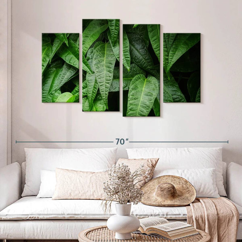 Harnek feuilles de plantes fraîches, H 32 po x l 52 po