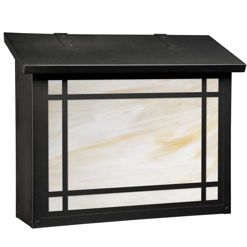 Summit Brass Wall Mounted Mailbox, Wispy White, Textured Black