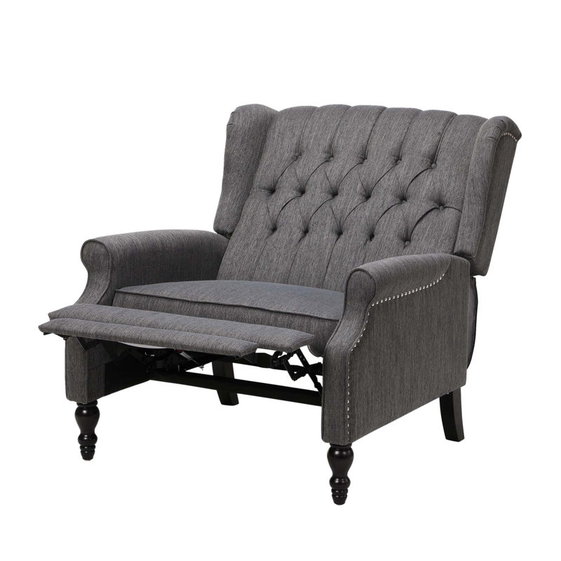Fauteuil bergère inclinable manuel de 37,5 po Mattice, Gris anthracite