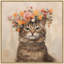 «Adorable Floral Boho Cat» par The Creative Bunch Studio, reproduction d'art sur toile encadrée-120444724