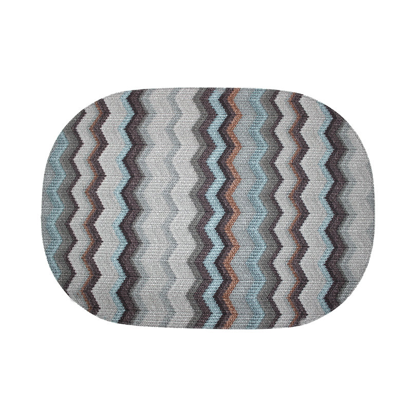 Montavion Polyester Chevron / Zig Zag Placemat, Pink/Blue/Grey