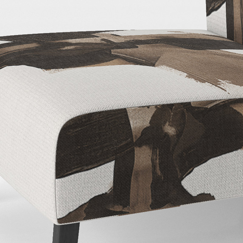 Fauteuil de chambre rembourré Geometric IV, Brun / Noir / Blanc