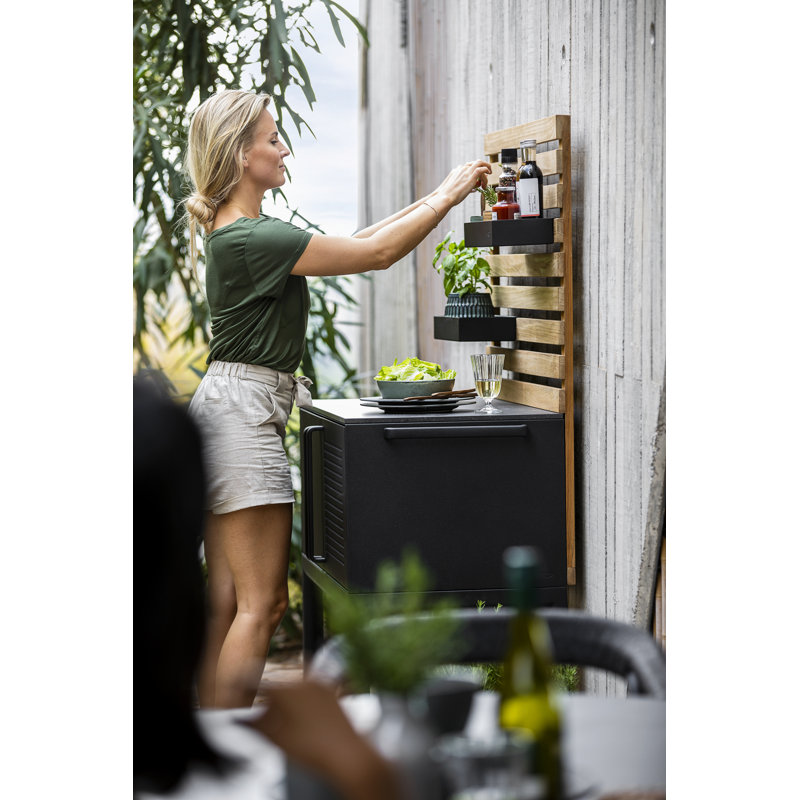 Drop Kitchen Module Single Included 2 Shelves - Lava Gray/Black