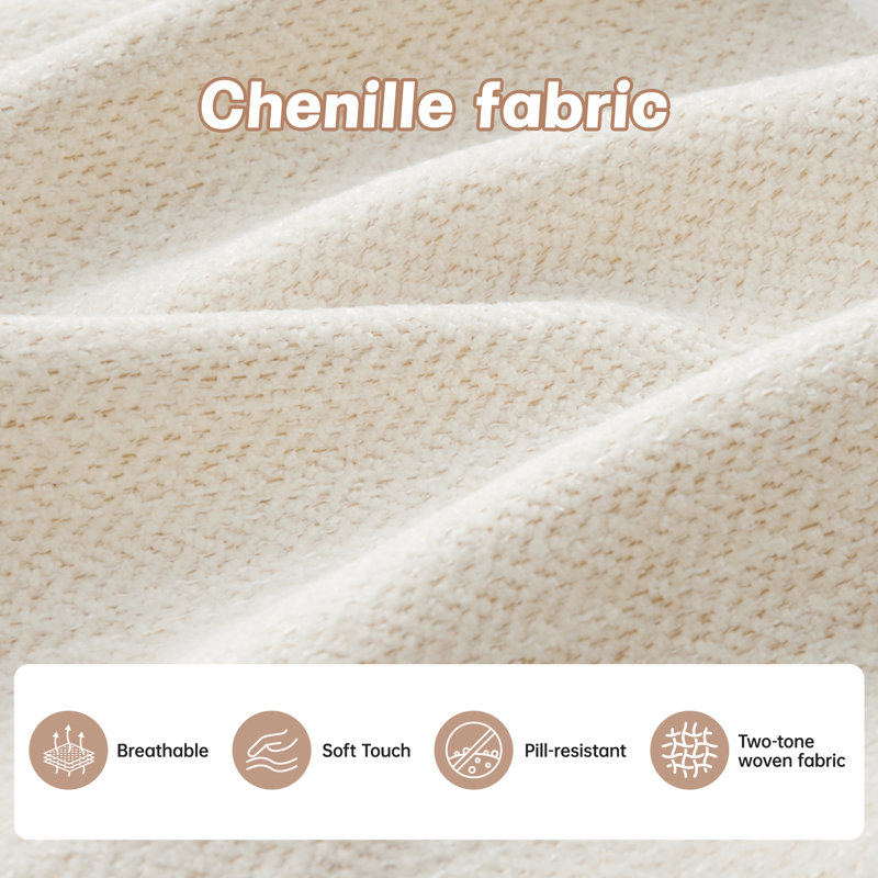 Chenille Sofa, Loveseat, Couch, Beige