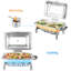 Accessoire de buffet rectangulaire en acier inoxydable