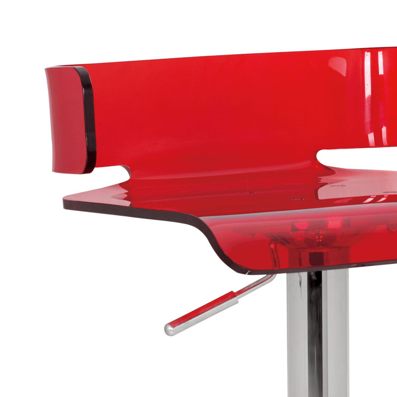 Kail Swivel Adjustable Height Counter Stool with Metal Frame, Red