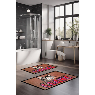 Ensemble de tapis de bain de luxe Eakly (2 pièces), 100% polyester, 16,0 x 23,6 pouces et 23,6 x 39,4 pouces | Conception antibactérienne antidérapante, hauteur de poils de 0,3 po | Lavable à la machine, durable et facile à nettoyer | Idéal pour la décoration de salle de bain