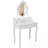 Makeup Vanity with Mirror, Cushioned Stool and 4 Drawers-23102810