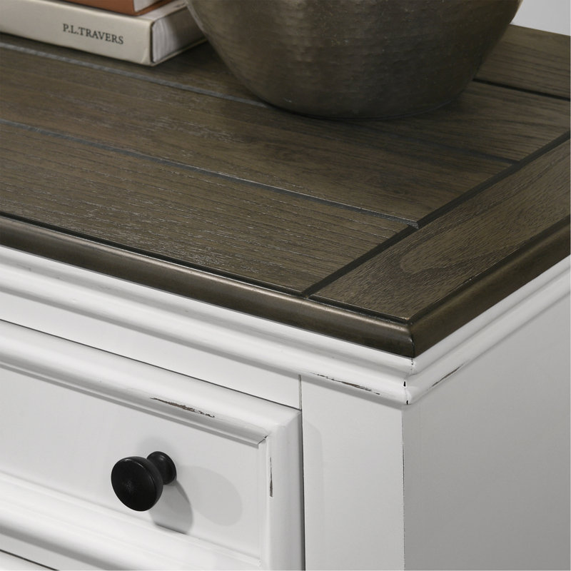 Wood 3-Drawer Nightstand