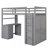 Loft Bed With Drawers, Desk And Wardrobe-1223500685-1223500682