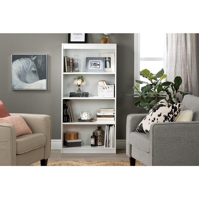 4-Shelf Bookcase, Pure White