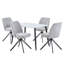 Aspen Rectangular Dining Table with 4 Swivel Upholstered Fabric Chairs - Modern Dining Set-1622179336-1623660105