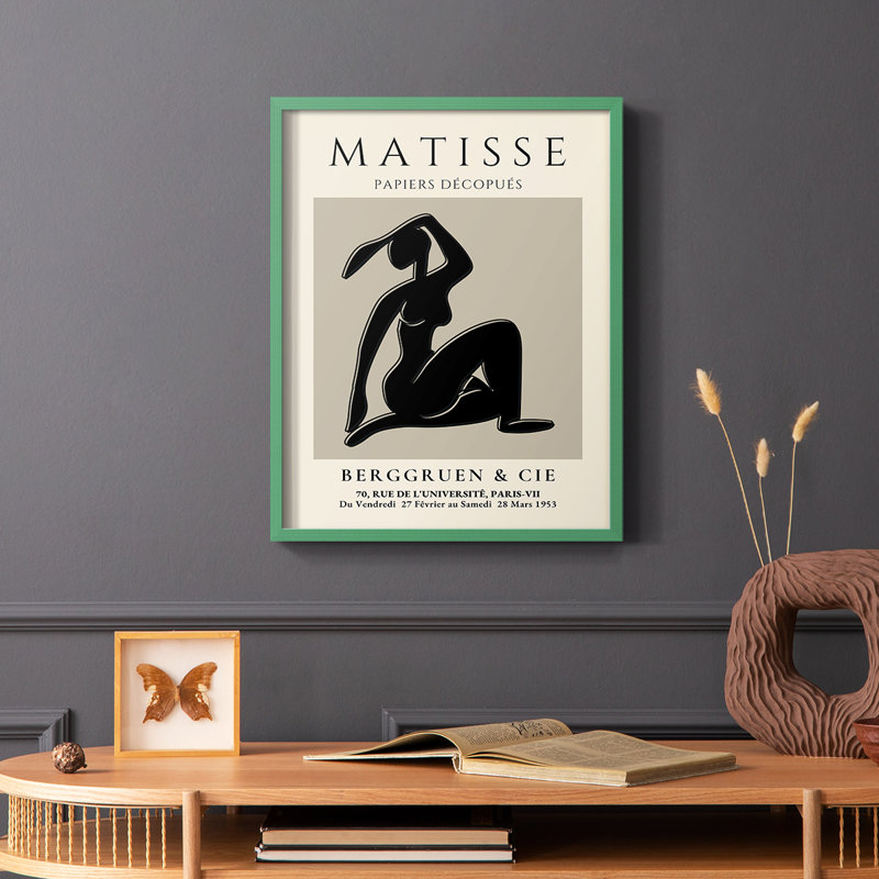 Matisse CLVI, reproduction encadrée - bois massif, Vert, H 10 po x l 8 po