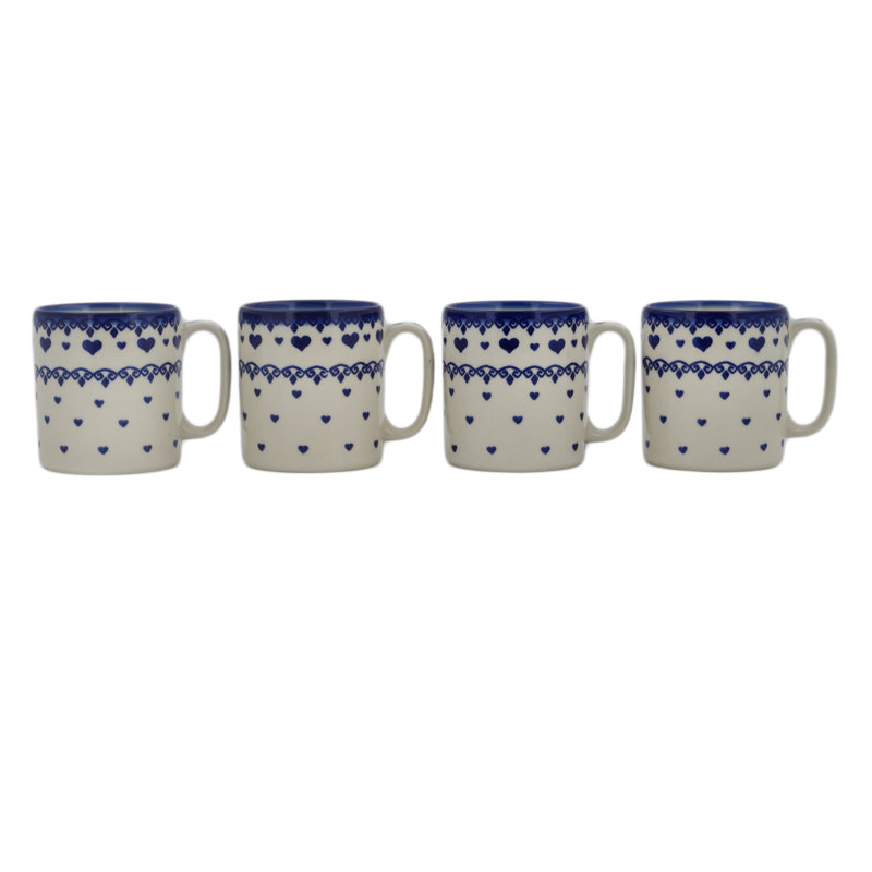 Handmade Stoneware Coffee Mug, 4, Blue Valentine