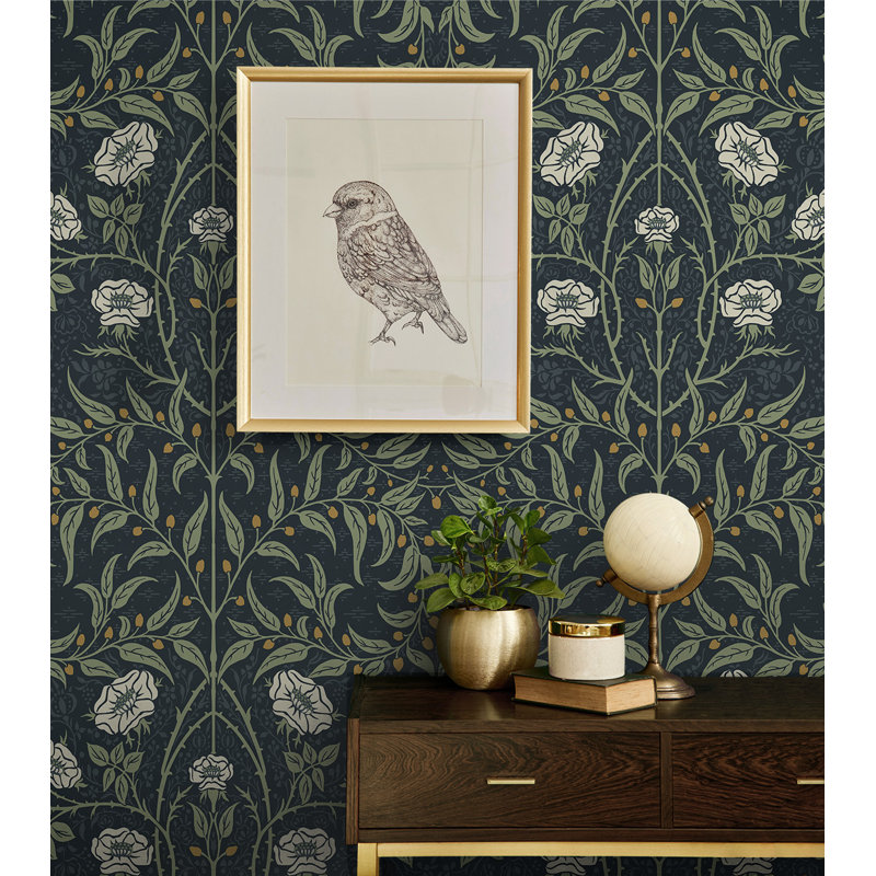 Danjela Pre-Pasted Floral Wallpaper Roll