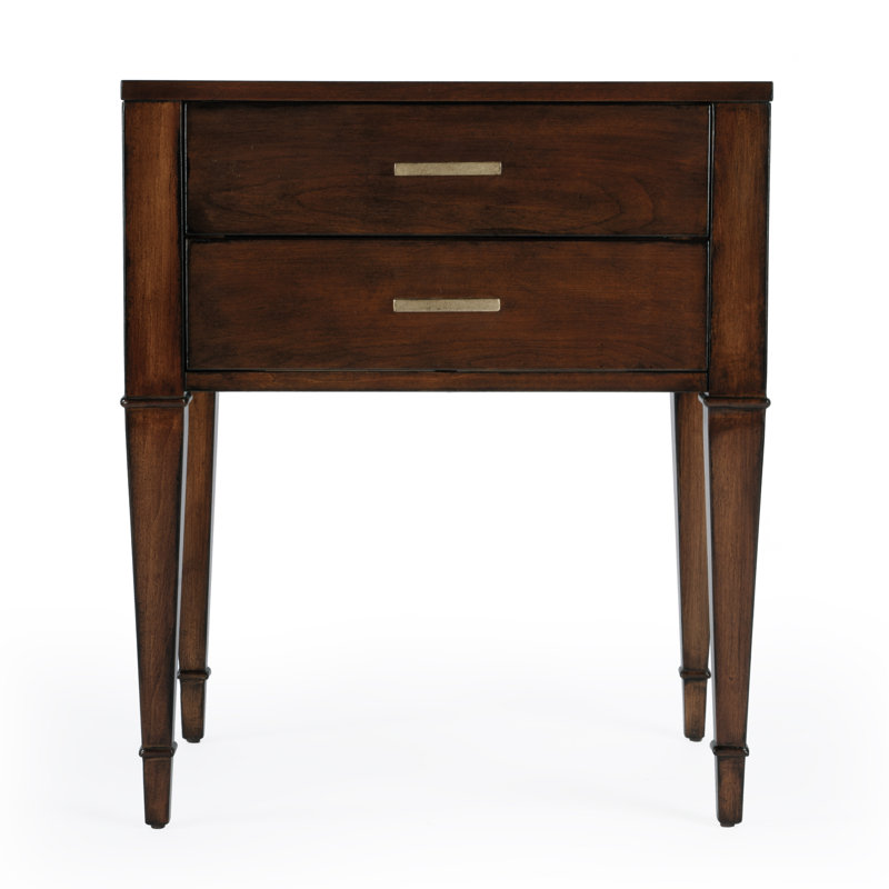 24'' W Solid Wood Nightstand, Antique Cherry