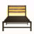 Twin Size Bed Frame Heavy Duty Platform Bed Frame With Headboard, USB Charging Station, LED Bed, No Box Spring Needed, Mattress Foundation, Strong Steel Slats, Noise Free, Brown