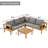 5 - Person Acacia Solid Wood Seating Group With Cushions, Outdoor Sectional Sofa Set-722761559-707168778