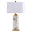 Lampe de table rectangulaire contemporaine en albâtre à DEL 27,5 po avec base veilleuse Princeton-132816161