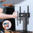 Height Adjustable Swivel Floor TV Stand with Tempered Glass Base for 32-55" TVs