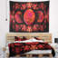 Tapisserie abstraite à motif fractal exotique rouge-28497293