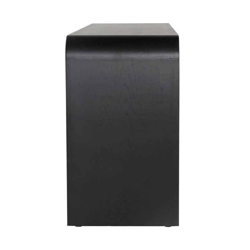 Gerda 78.75'' Black and Natural Oak Burl Wood Sideboard