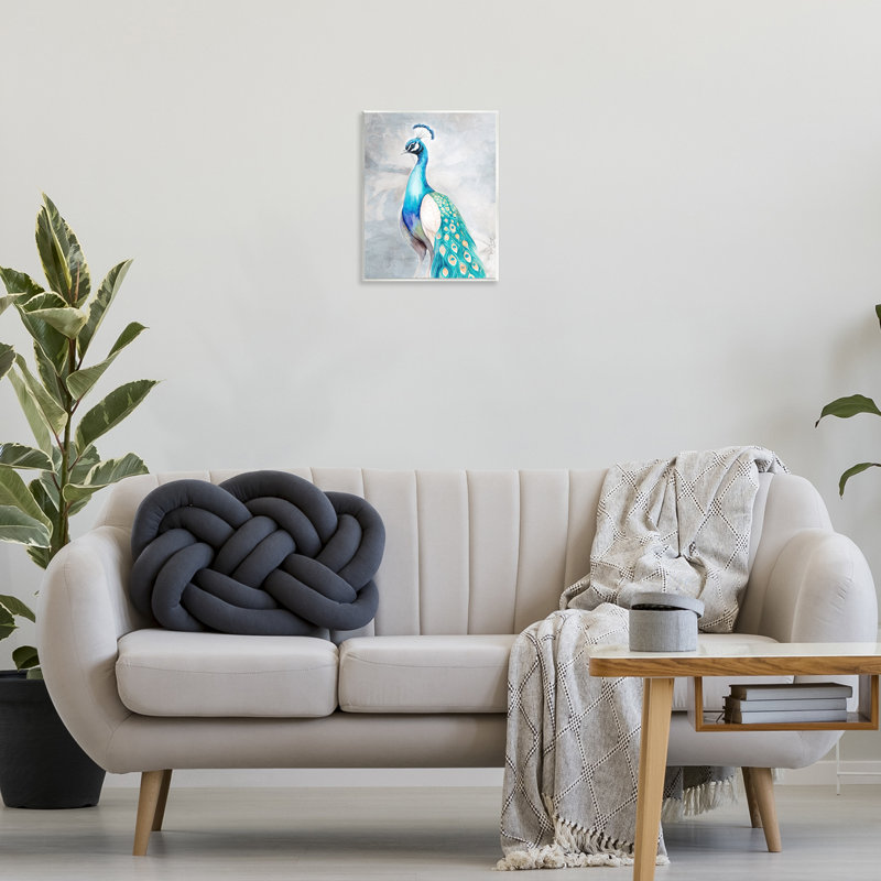 Élégant art mural bleu paon par Kim Allen