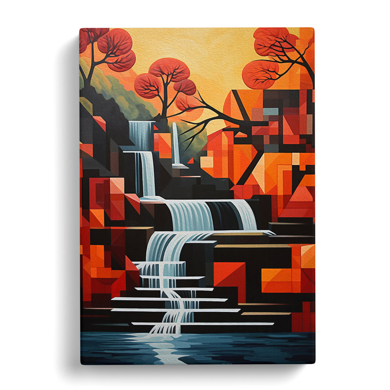 Waterfall Constructivism - Wrapped Canvas, 60cm H x 40cm W x 3cm D