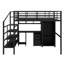 Lit mezzanine en métal avec ensemble de table et garde-robe