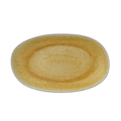 Stoneware Platter with Reactive Glaze