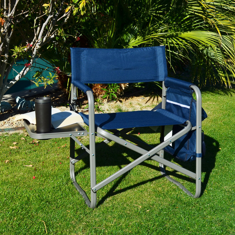 17 Stories Deluxe Folding Sports Chair, Navy
