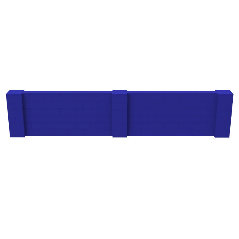 EverBlock Office Partitions, Blue, 36" H x 180" W x 12" D
