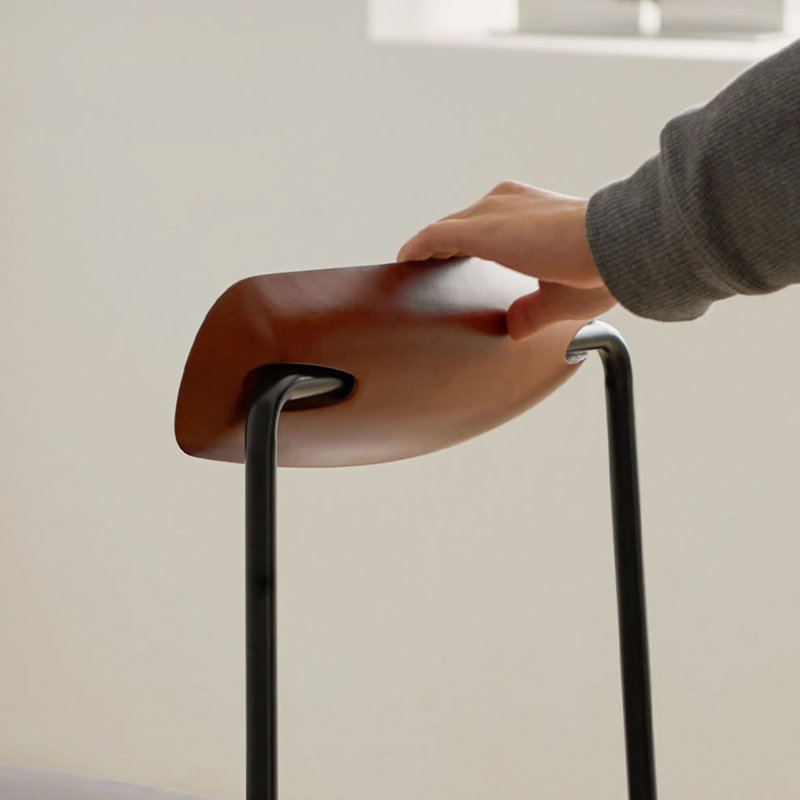 Chaise d'appoint noire à dossier bas (ensemble de 2), Noir