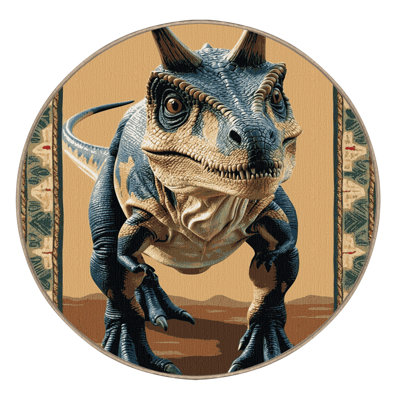 Machine Washable Dinosaurs Brown Area Rug
