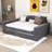 Wood Upholstered Daybed with Integrated Bluetooth Audio System, Storage Armrests and Trundle-925645989-925645984