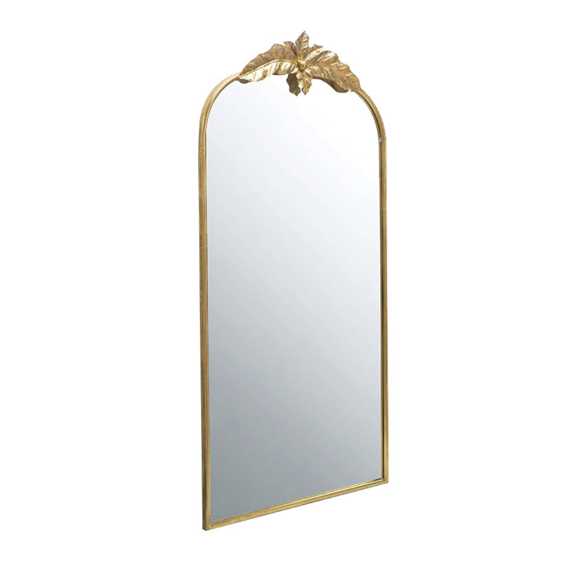 66" X 36" Full Length Mirror, Arched Mirror Hanging Or Leaning Against Wall, Large Gold Mirror For Living Room