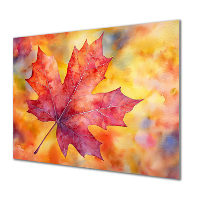 Autumn Maple Leaf I - Traditional Metal Art Print, Leaves Metal Wall Art